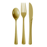 Gold Cutlery Combo Set - 50 Forks 50 Spoons And 50 Knives