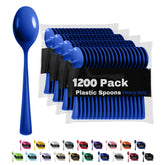 Heavy Duty Dark Blue Plastic Spoons | 1200 Count