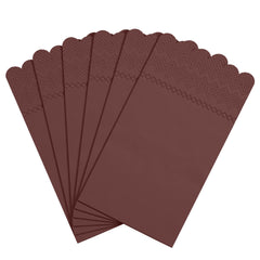 3 Ply Wine Berry Scalloped Dinner Napkins | 100 Count