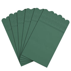 3 Ply Cypress Green Scalloped Dinner Napkins | 100 Count