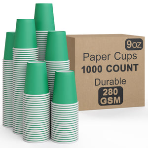 9 Oz. Emerald Green Paper Cups | 1000 Count
