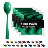 Heavy Duty Emerald Green Plastic Spoons | 1200 Count