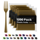 Heavy Duty Gold Plastic Forks | 1200 Count