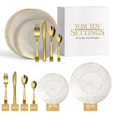 140 Piece Gold Sparkle Combo Set | Serves 20 Guests