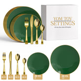 140 Piece Green Classic Combo Set | Serves 20 Guests