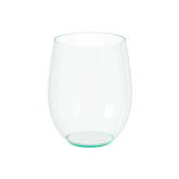 16 Oz. Stemless Plastic Wine Cups 6 Count | Green Tint