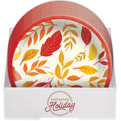 Leafy Autumn Harvest 8.5-inch Round Paper Plates, 8-ct - Pack of 3