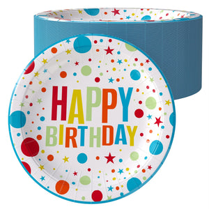 7 In. Birthday Print Paper Plates | 1000 Count