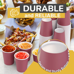 12 Oz. Burgundy Paper Cups | 100 Count