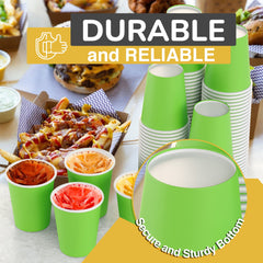 12 Oz. Lime Green Paper Cups | 100 Count