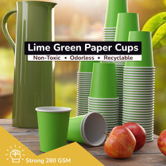 12 Oz. Lime Green Paper Cups | 100 Count