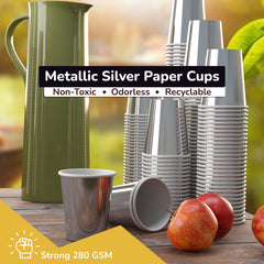 12 Oz. Silver Paper Cups | 100 Count