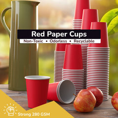 12 Oz. Red Paper Cups | 100 Count