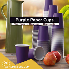 12 Oz. Purple Paper Cups | 100 Count