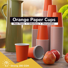 12 Oz. Orange Paper Cups | 100 Count