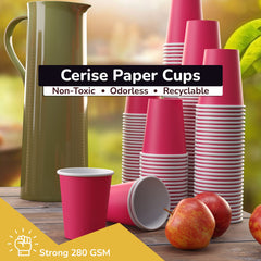 12 Oz. Cerise Paper Cups | 100 Count