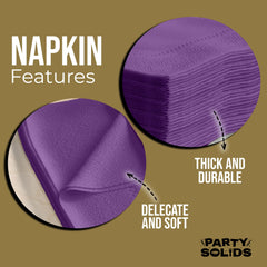 Purple Dinner Napkins | 100 Count