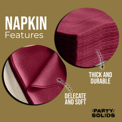 Burgundy Dinner Napkins | 100 Count