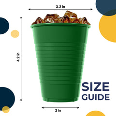 12 Oz. | Emerald Green Plastic Cups | 600 Count