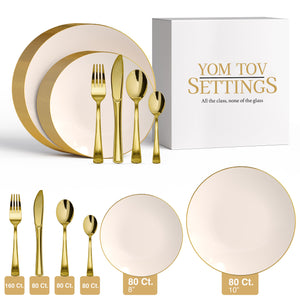 560 Piece Ivory Classic Combo Set | Serves 80 Guests