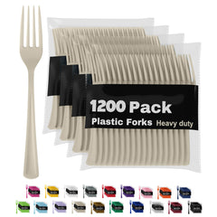Heavy Duty Ivory Plastic Forks | 1200 Count