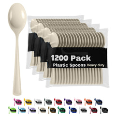 Heavy Duty Ivory Plastic Spoons | 1200 Count