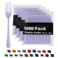 Heavy Duty Lavender Plastic Forks | 1200 Count