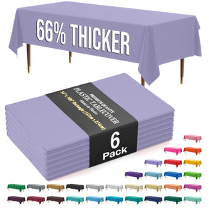 Premium Lavender Plastic Table Covers | 6 Pack