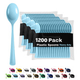 Heavy Duty Light Blue Plastic Spoons | 1200 Count
