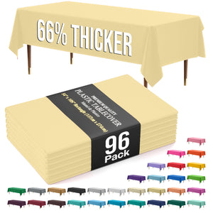 Premium Light Yellow Plastic Table Covers | 96 Count