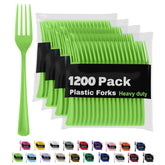 Heavy Duty Lime Green Plastic Forks | 1200 Count