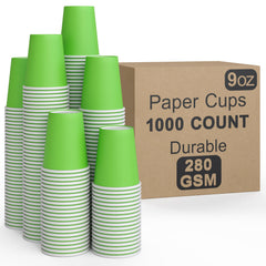 9 Oz. Lime Green Paper Cups | 1000 Count