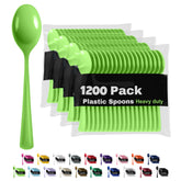 Heavy Duty Lime Green Plastic Spoons | 1200 Count