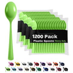 Heavy Duty Lime Green Plastic Spoons | 1200 Count