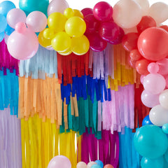 Vibrant Balloon Arch with Streamers - Case of 8