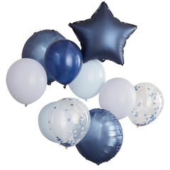 Elegant Blue Foil Balloon Bouquet Bundle - Pack of 5