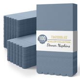 3 Ply China Blue Scalloped Dinner Napkins | 100 Count