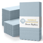 3 Ply Sky Blue Scalloped Dinner Napkins | 100 Count
