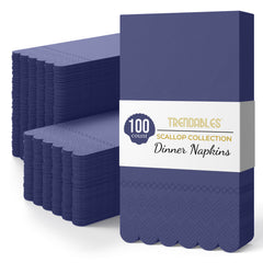 3 Ply Periwinkle Scalloped Dinner Napkins | 100 Count