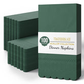3 Ply Cypress Green Scalloped Dinner Napkins | 100 Count