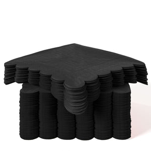 Black Scallop Beverage Napkins | 300 Count