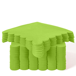 Lime Green Scallop Beverage Napkins | 3600 Count