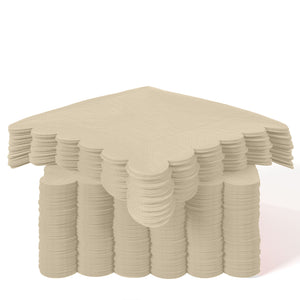 Ivory Scallop Beverage Napkins | 300 Count