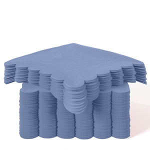 Silver Scallop Beverage Napkins | 100 Count