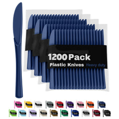 Heavy Duty Navy Plastic Knives | 1200 Count