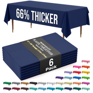 Premium Navy Blue Plastic Table Covers | 6 Pack