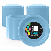 7 In. | Light Blue Plastic Plates | 600 Count