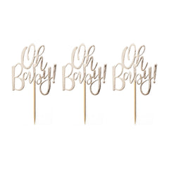 Ginger Ray Oh Baby Cupcake Toppers, 12-ct - Pack of 10