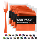 Heavy Duty Orange Plastic Forks | 1200 Count