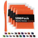 Heavy Duty Orange Plastic Knives | 1200 Count